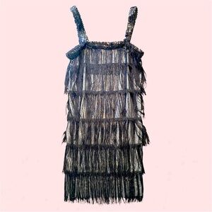 Fringe Sequin Dress flapper costume XS S 16-17p